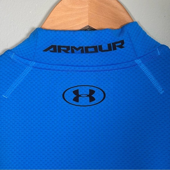 Under Armor ColdGear Reactor Fitted Long Sleeve Shirt-Blue-Men Size XL - Picture 5 of 5